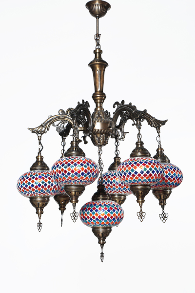 7in1 No3 Size Antique Mosaic  Pendant Chandelier